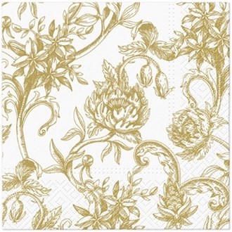 Baroque Flowers Gold luncheon napkins